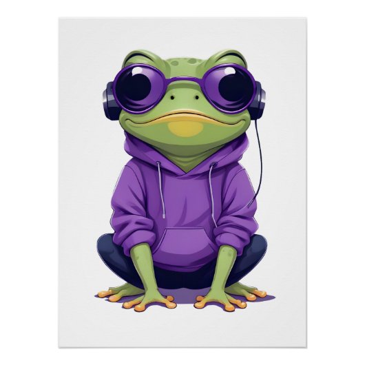 Kikker Dragen Hoodie Grappig Cool Dier karakter Perfect Poster (Voorkant)
