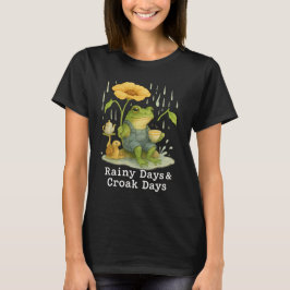 Kikker Drink thee onder bloemenparaplu T-shirt