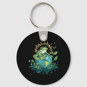 Kikker Earth Day Kikker Earth Day Groene Thema Sleutelhanger