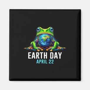 Kikker Earth Day Red de planeet kleurrijk Magneet