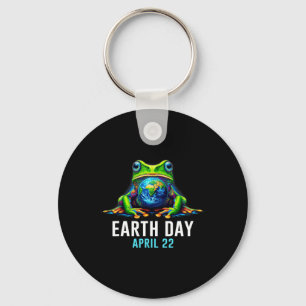 Kikker Earth Day Red de planeet kleurrijk Sleutelhanger