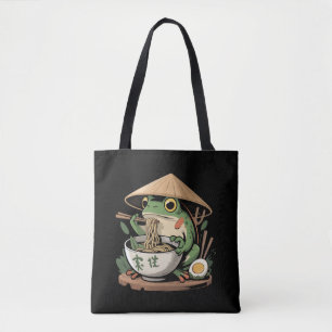 Kikker eet Ramen Kawaii Neko Japanse Noedels Tote Bag