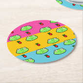 Kikker en aardbeienliefhebber ronde kartonnen onderzetter (Gebogen)