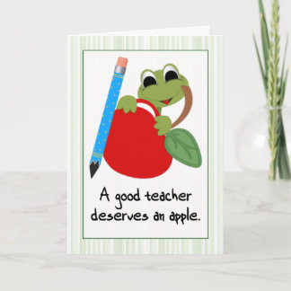 Kikker en Apple Good Teacher Appreciation Dank je Bedankkaart