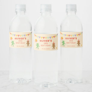 Kikker en Beer Verjaardagsfeestje Waterfles Label Etiket