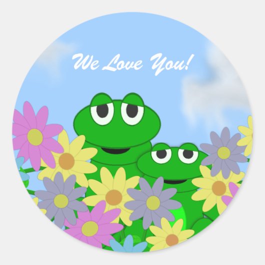 Kikker en Bloemen : Bericht Sticker (Voorkant)