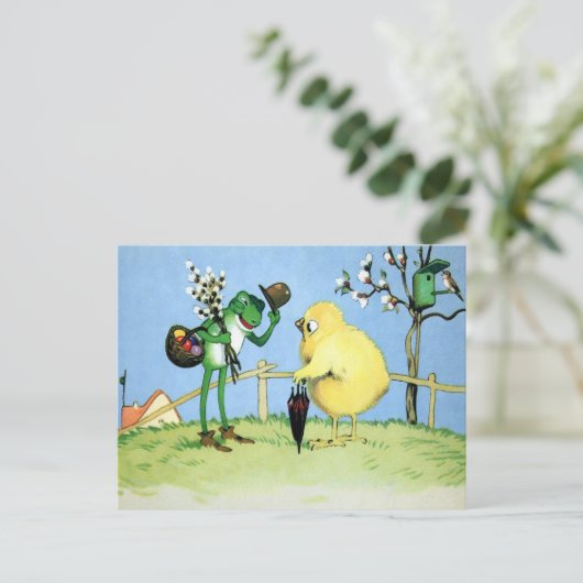  Kikker en Chick Briefkaart (Staand voorkant)