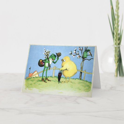 kikker en chick paaskikker Kaart (Voorkant)