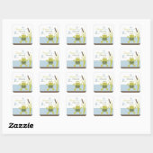 Kikker en Dragonfly Baby shower Vierkante Sticker (Vel)