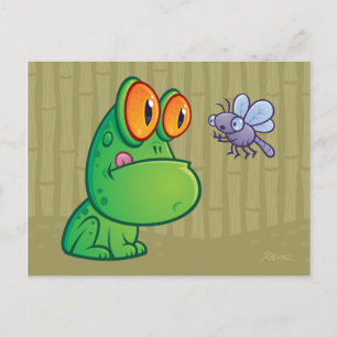 Kikker en dragonfly briefkaart