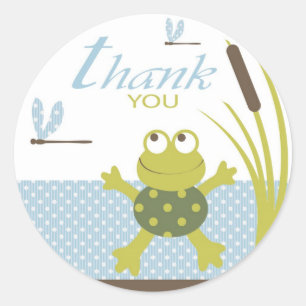 Kikker en Dragonfly Dank u Ronde Sticker