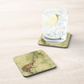 Kikker en dragonfly op waterlilie bier onderzetter (Rechterzijde)