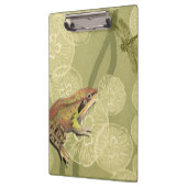 Kikker en dragonfly op waterlilie klembord (Links)