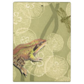 Kikker en dragonfly op waterlilie klembord (Achterkant)