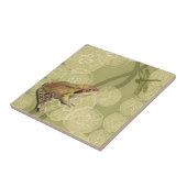 Kikker en dragonfly op waterlilie tegeltje (Zijkant)