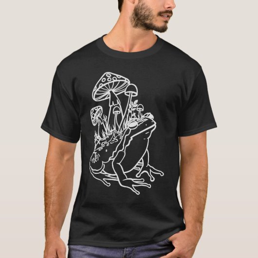 Kikker- en esthesievlak Agaric Toadstool Foraging  T-shirt (Voorkant)