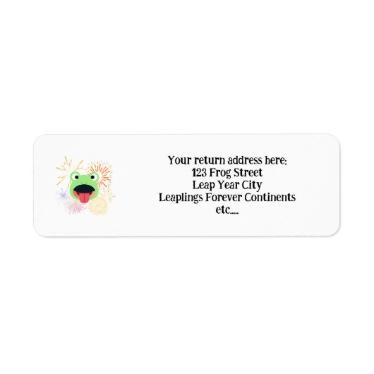 Kikker en Fireworks Design Return Address Label (Voorkant)