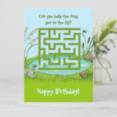 Kikker en Fly Maze Verjaardagskaarten (Staand voorkant)