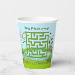 Kikker en Fly Maze Verjaardagspapier Cups Papieren Bekers