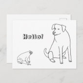 Kikker en hond, Hallo, kleurstoffen Briefkaarten (Voorkant / Achterkant)