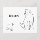 Kikker en hond, Hallo, kleurstoffen Briefkaarten (Voorkant)