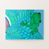 Kikker en hond legpuzzel (Horizontaal)