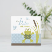 Kikker- en likkervis-Baby shower Kaart (Staand voorkant)