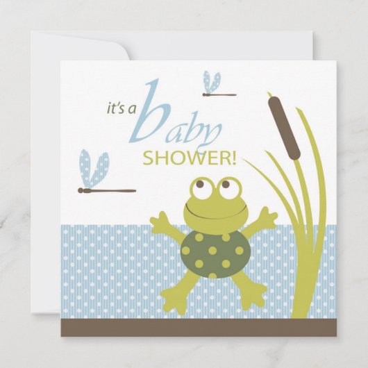 Kikker- en likkervis-Baby shower Kaart (Voorkant)