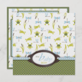 Kikker- en likkervis-Baby shower Kaart (Voorkant / Achterkant)