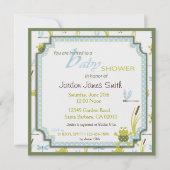 Kikker- en likkervis-Baby shower Kaart (Achterkant)