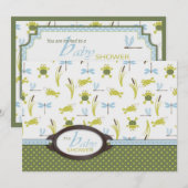 Kikker- en likkervis-Baby shower Kaart (Voorkant / Achterkant)