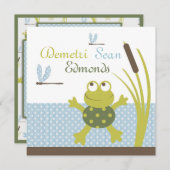 Kikker- en likkervis-Baby shower Kaart (Voorkant / Achterkant)