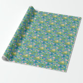 Kikker en Lily Pad Patroon Wrapping Papier (Uitgerold)