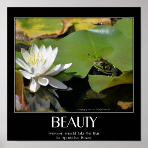 Kikker en Lotus Flower Beauty Quote Inspirerend Poster