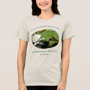 Kikker en lotusbloem Inspirerende quote Tri-Blend Shirt
