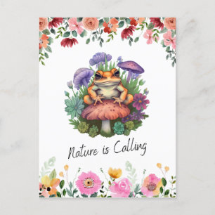 Kikker en paddenstoel briefkaart