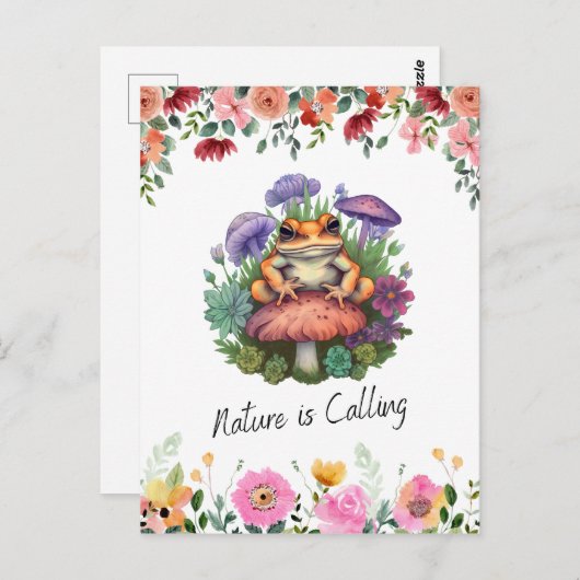 Kikker en paddenstoel briefkaart (Voorkant / Achterkant)