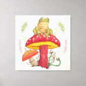 kikker en paddenstoel canvas afdruk (Voorkant)