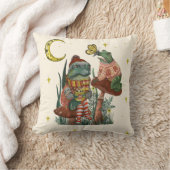 Kikker en paddenstoel Katoen kerstmis Kussen (Deken)