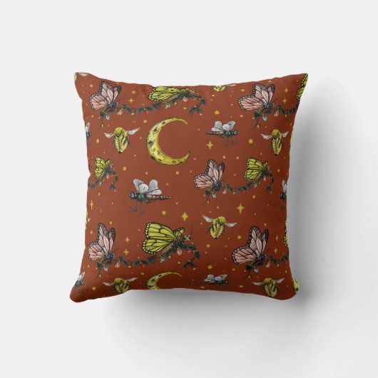 Kikker en paddenstoel Katoen kerstmis Kussen (Achterkant)