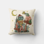 Kikker en paddenstoel Katoen kerstmis Kussen (Voorkant)