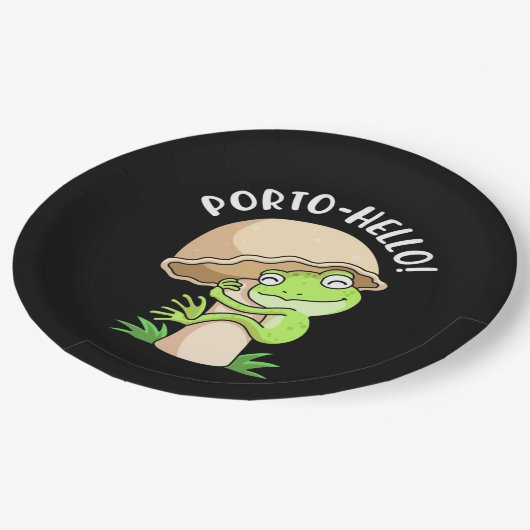 Kikker en paddenstoel papieren bordje (Gekanteld)