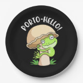 Kikker en paddenstoel papieren bordje (Voorkant)