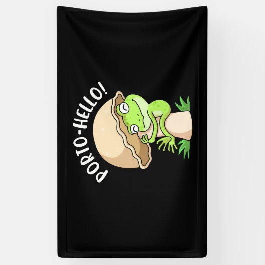 Kikker en paddenstoel spandoek (Verticaal)