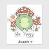 Kikker en paddenstoelen | Be Hoppy Vinyl Sticker (Vel)