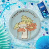 Kikker en paddenstoelen Katoen, speciaal aangepast Papieren Bordje (Feest)