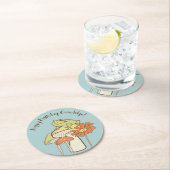 Kikker en paddenstoelen Katoen, speciaal aangepast Ronde Kartonnen Onderzetter (Insitu)