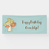  Kikker en paddenstoelen op maat Spandoek (Horizontaal)