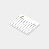 Kikker en potlood, gelooid post-it® notes (Schuin)