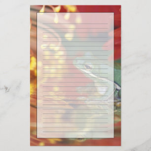 Kikker en reflecties tussen bloemen. Krediet als: Briefpapier